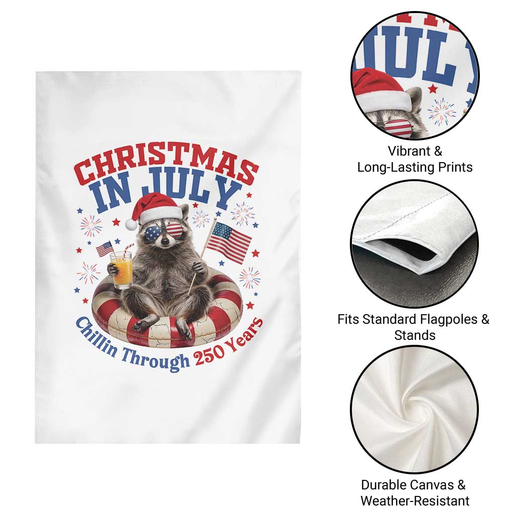 Raccoon 250th Anniversary Garden Flag Christmas in July