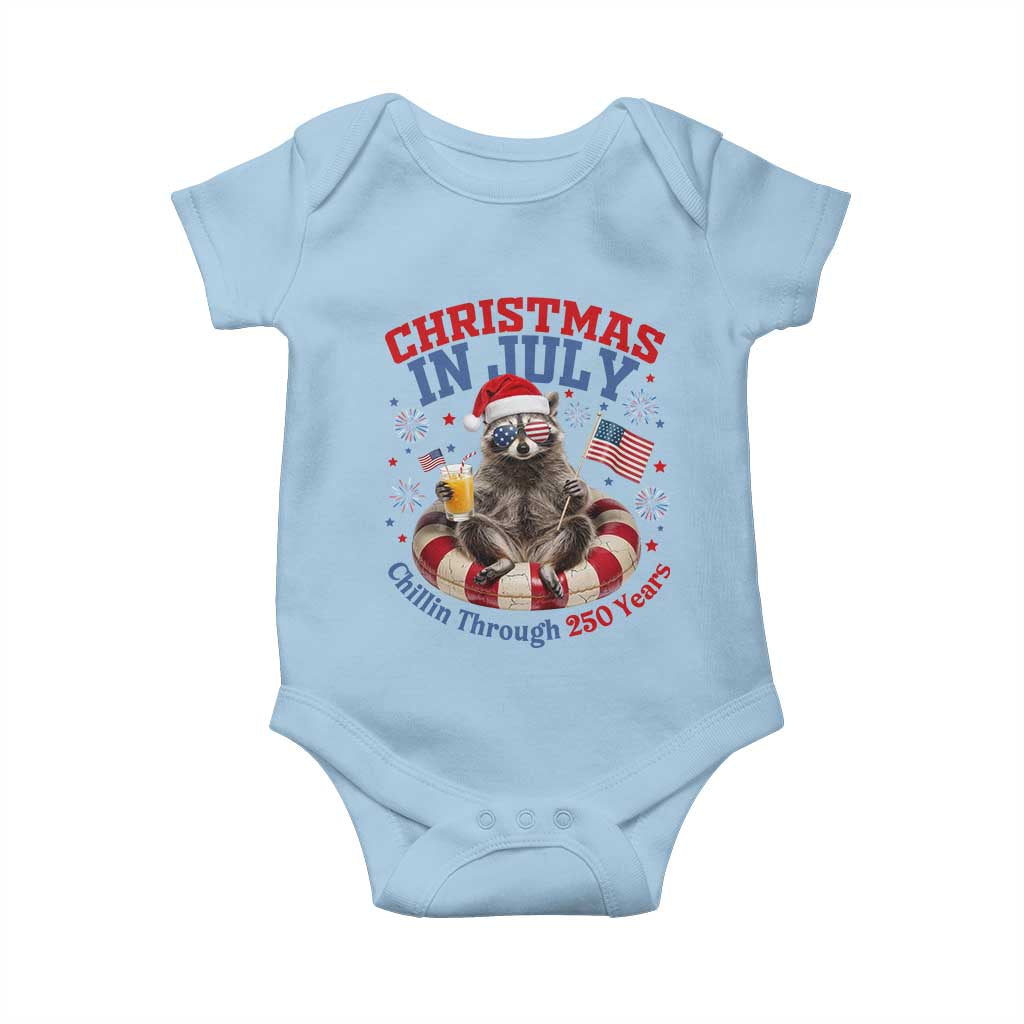 Raccoon 250th Anniversary Baby Onesie Christmas in July