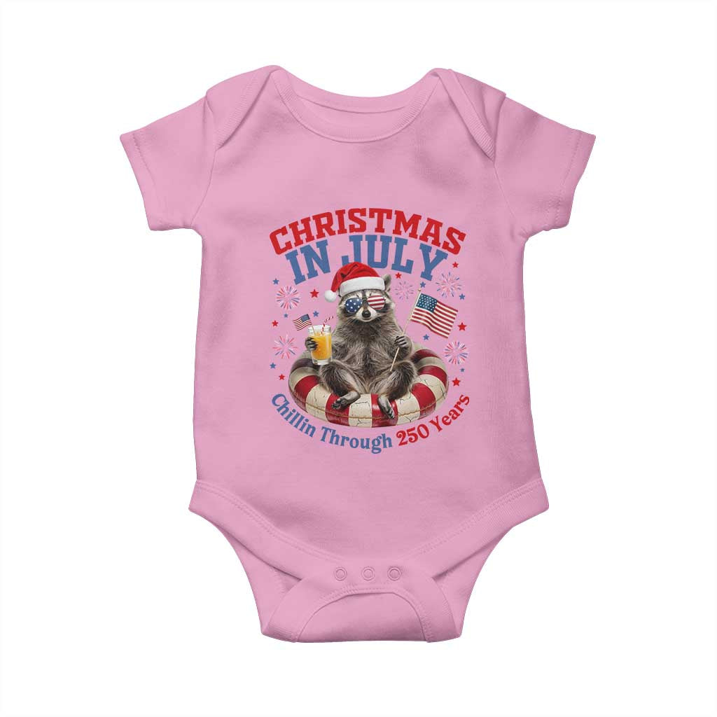 Raccoon 250th Anniversary Baby Onesie Christmas in July