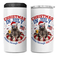 Raccoon 250th Anniversary 4 in 1 Can Cooler Tumbler Christmas in July