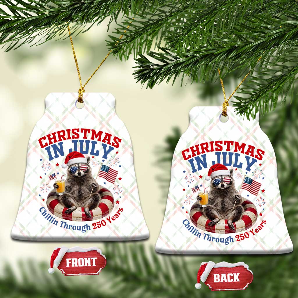 Raccoon 250th Anniversary Ceramic Ornament Christmas in July