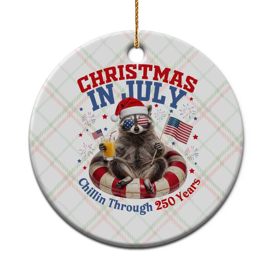 Raccoon 250th Anniversary Ceramic Ornament Christmas in July