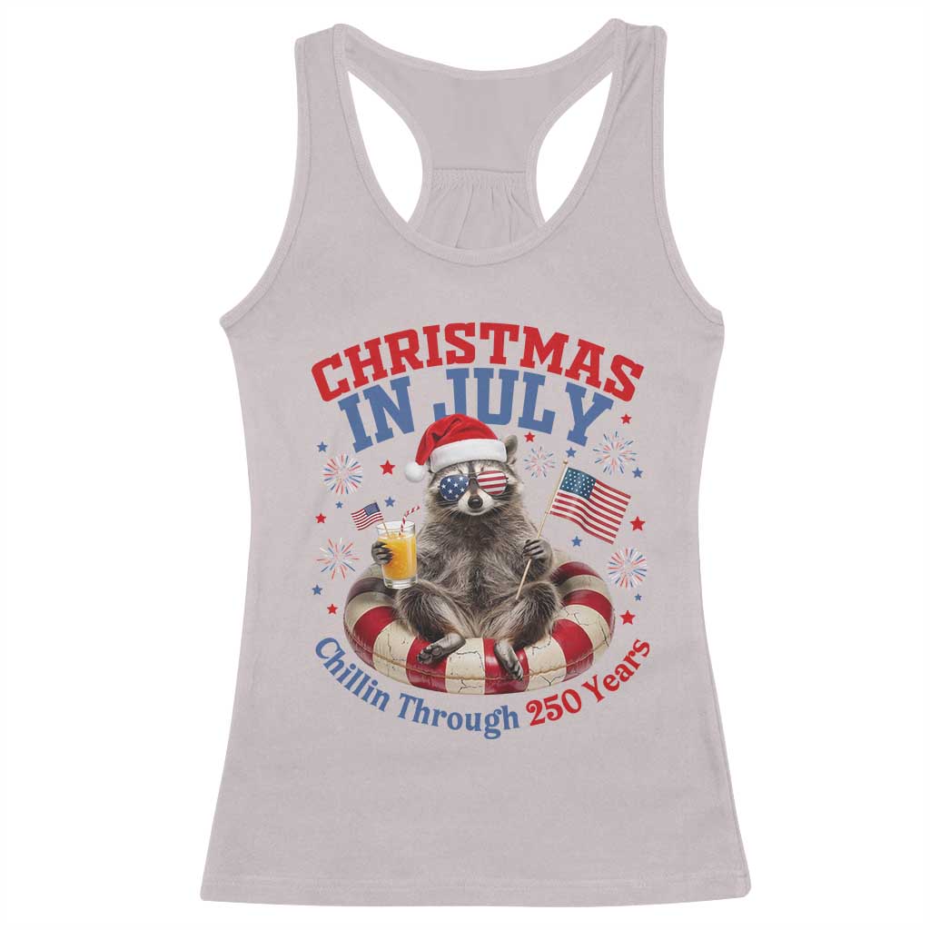 Raccoon 250th Anniversary Racerback Tank Top Christmas in July