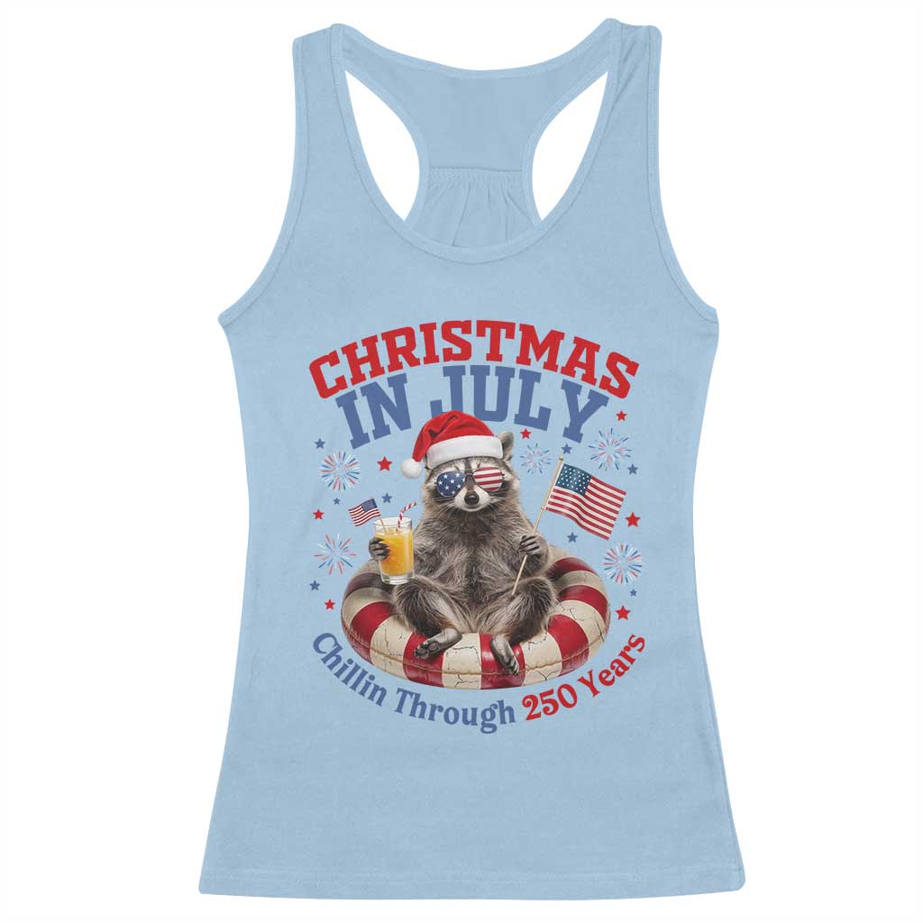 Raccoon 250th Anniversary Racerback Tank Top Christmas in July