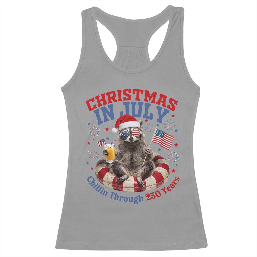 Raccoon 250th Anniversary Racerback Tank Top Christmas in July