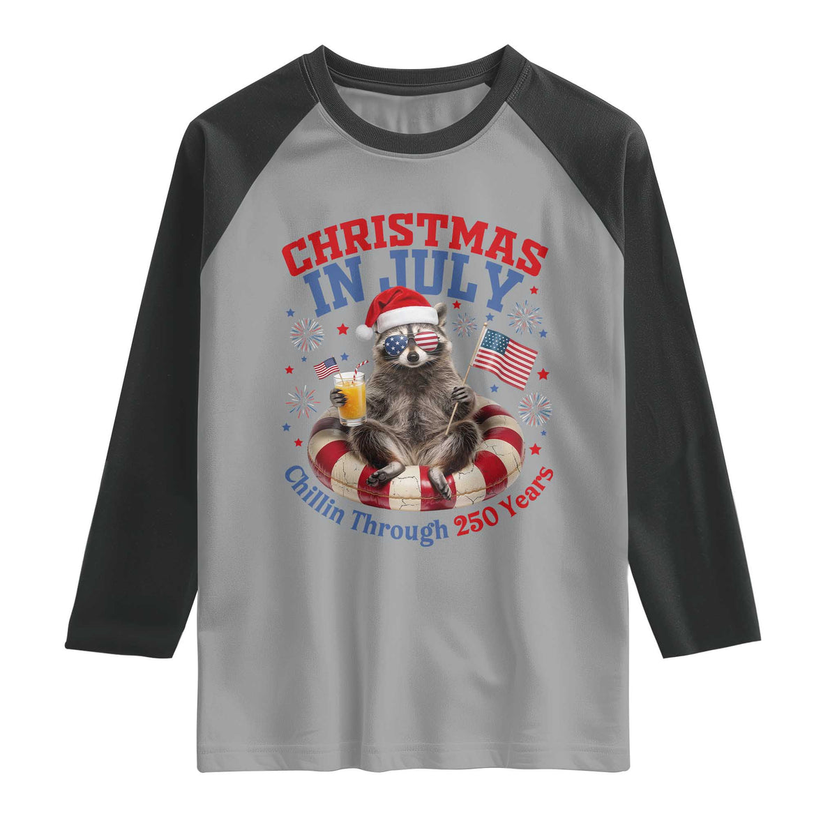 Raccoon 250th Anniversary Raglan Shirt Christmas in July