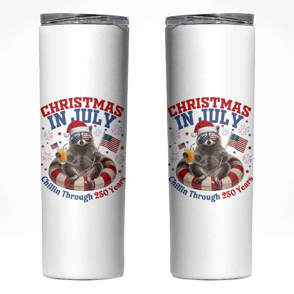 Raccoon 250th Anniversary Skinny Tumbler Christmas in July