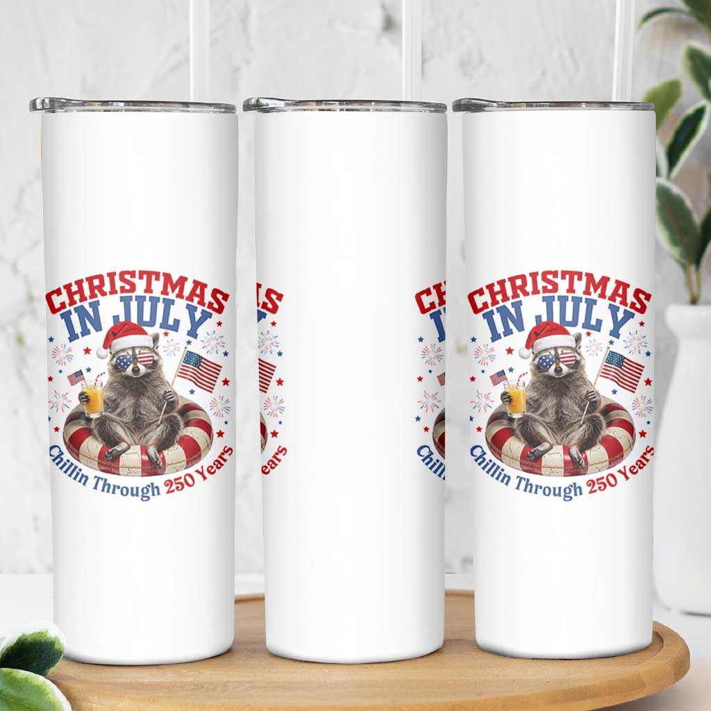 Raccoon 250th Anniversary Skinny Tumbler Christmas in July