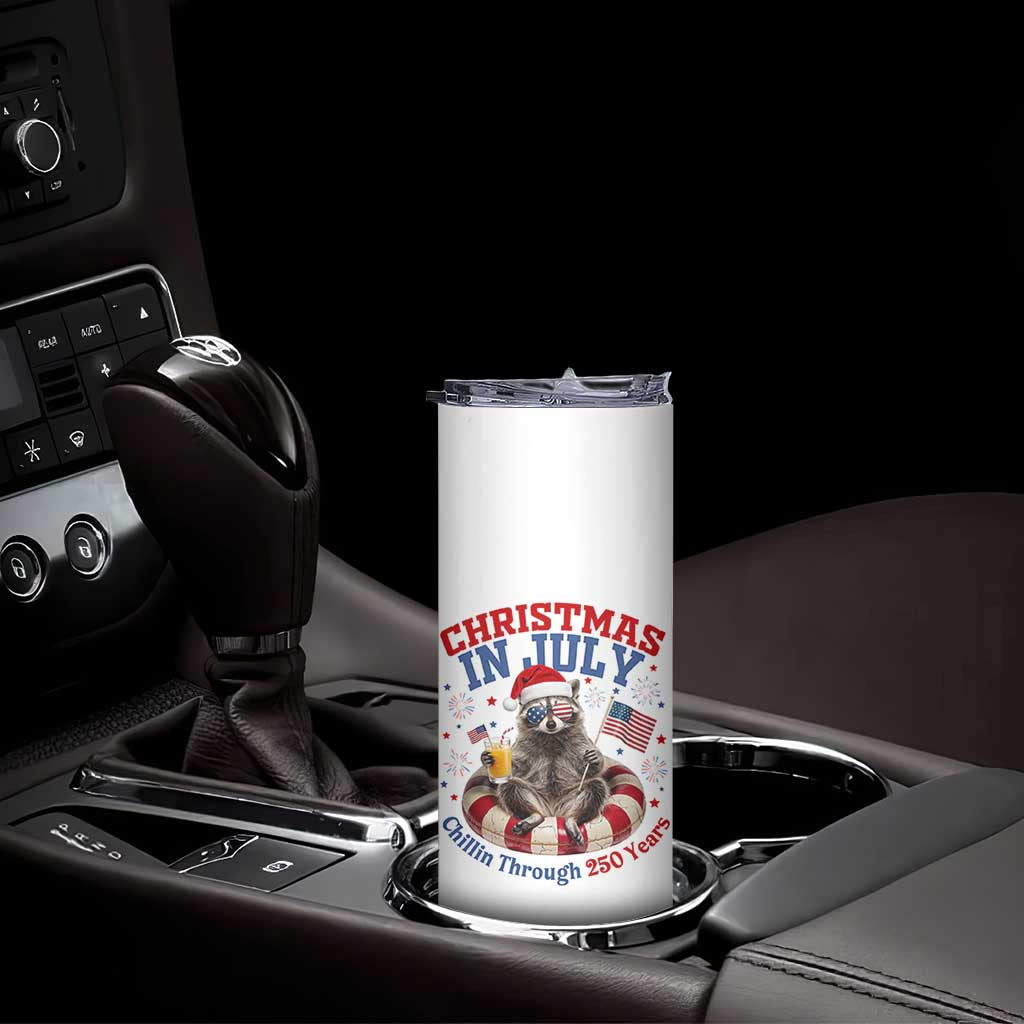 Raccoon 250th Anniversary Skinny Tumbler Christmas in July