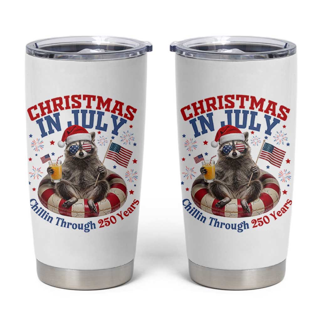 Raccoon 250th Anniversary Tumbler Cup Christmas in July