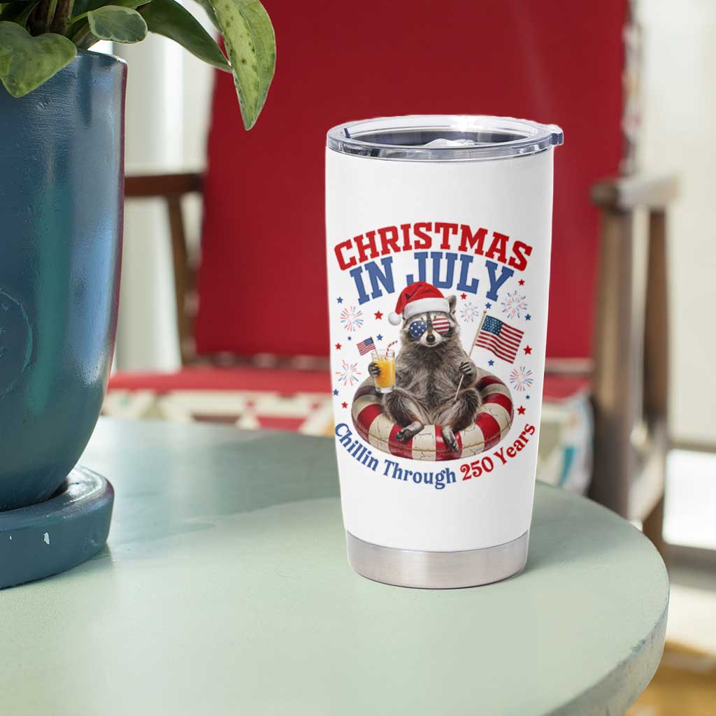 Raccoon 250th Anniversary Tumbler Cup Christmas in July
