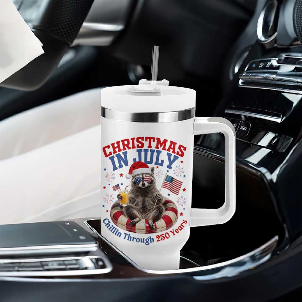 Raccoon 250th Anniversary Tumbler With Handle Christmas in July