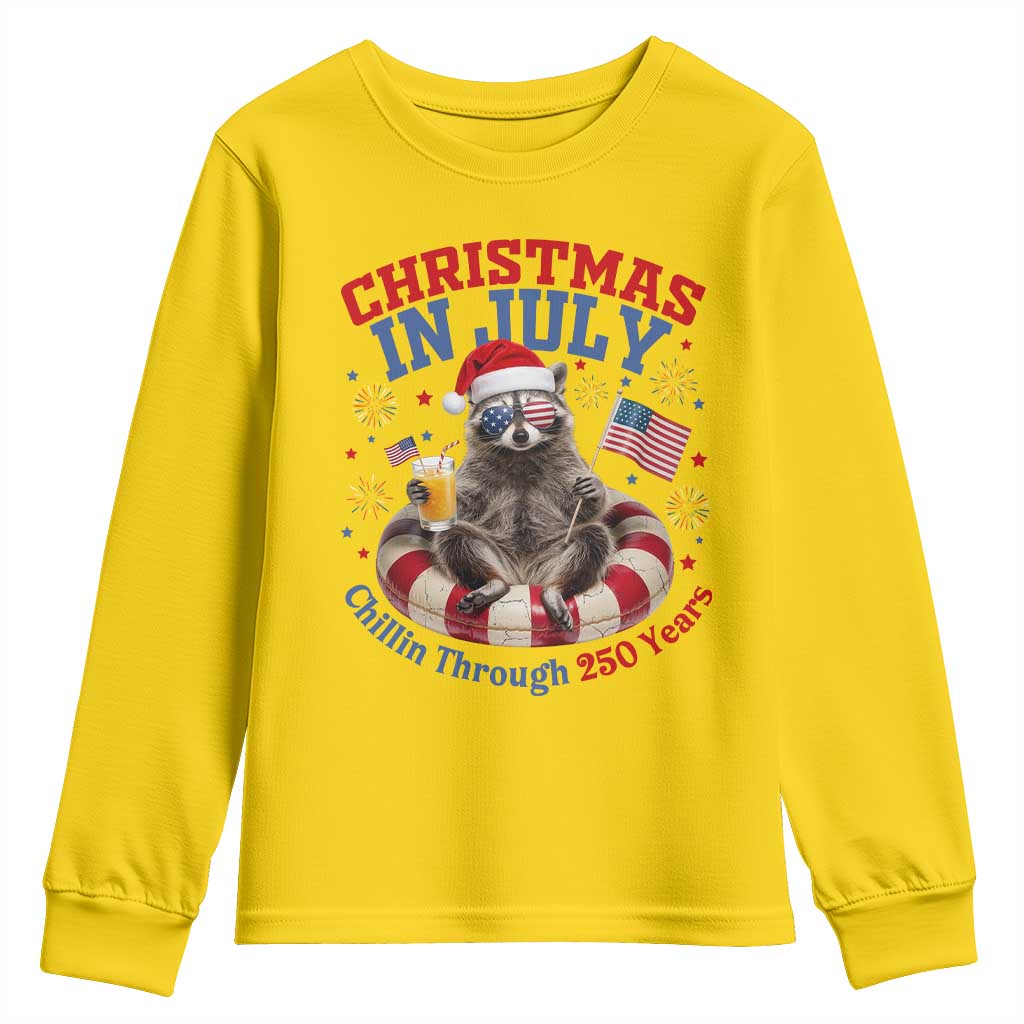Raccoon 250th Anniversary Youth Sweatshirt Christmas in July