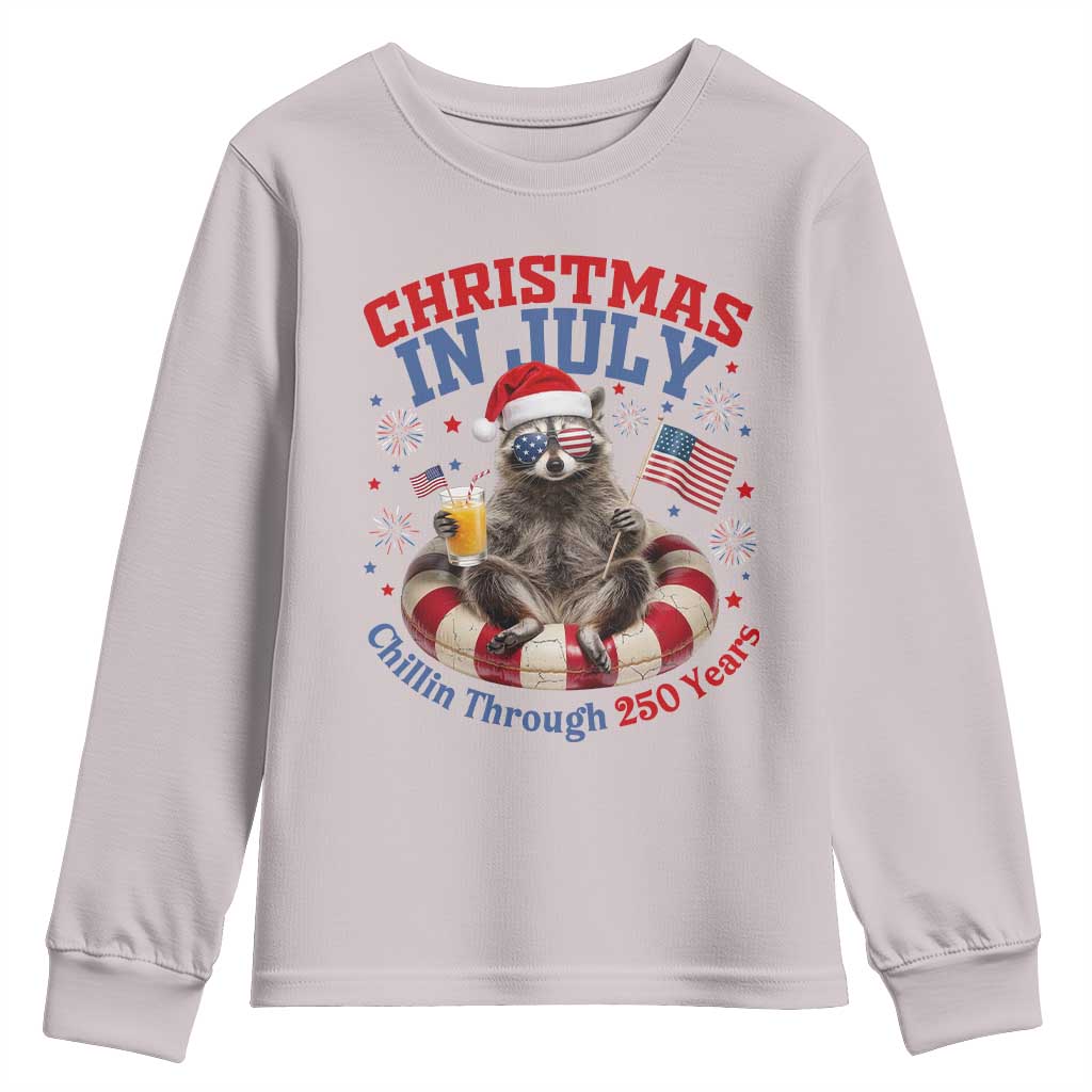 Raccoon 250th Anniversary Youth Sweatshirt Christmas in July