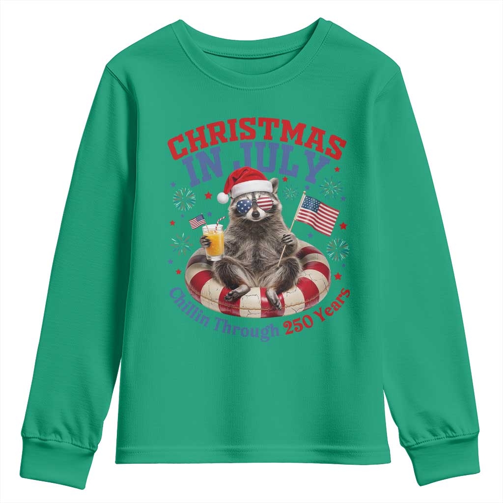 Raccoon 250th Anniversary Youth Sweatshirt Christmas in July