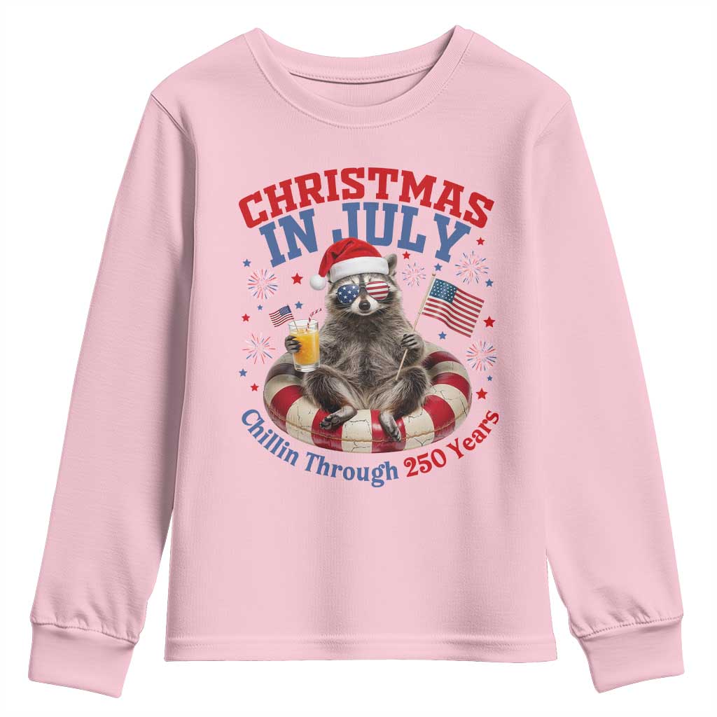 Raccoon 250th Anniversary Youth Sweatshirt Christmas in July