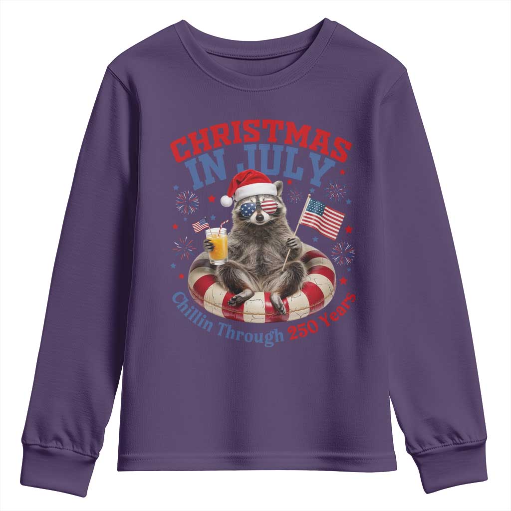 Raccoon 250th Anniversary Youth Sweatshirt Christmas in July