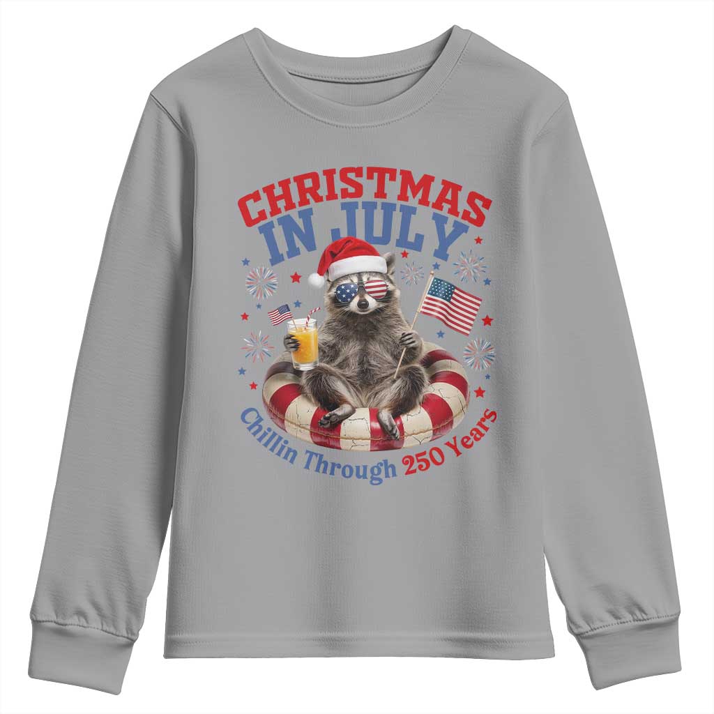 Raccoon 250th Anniversary Youth Sweatshirt Christmas in July