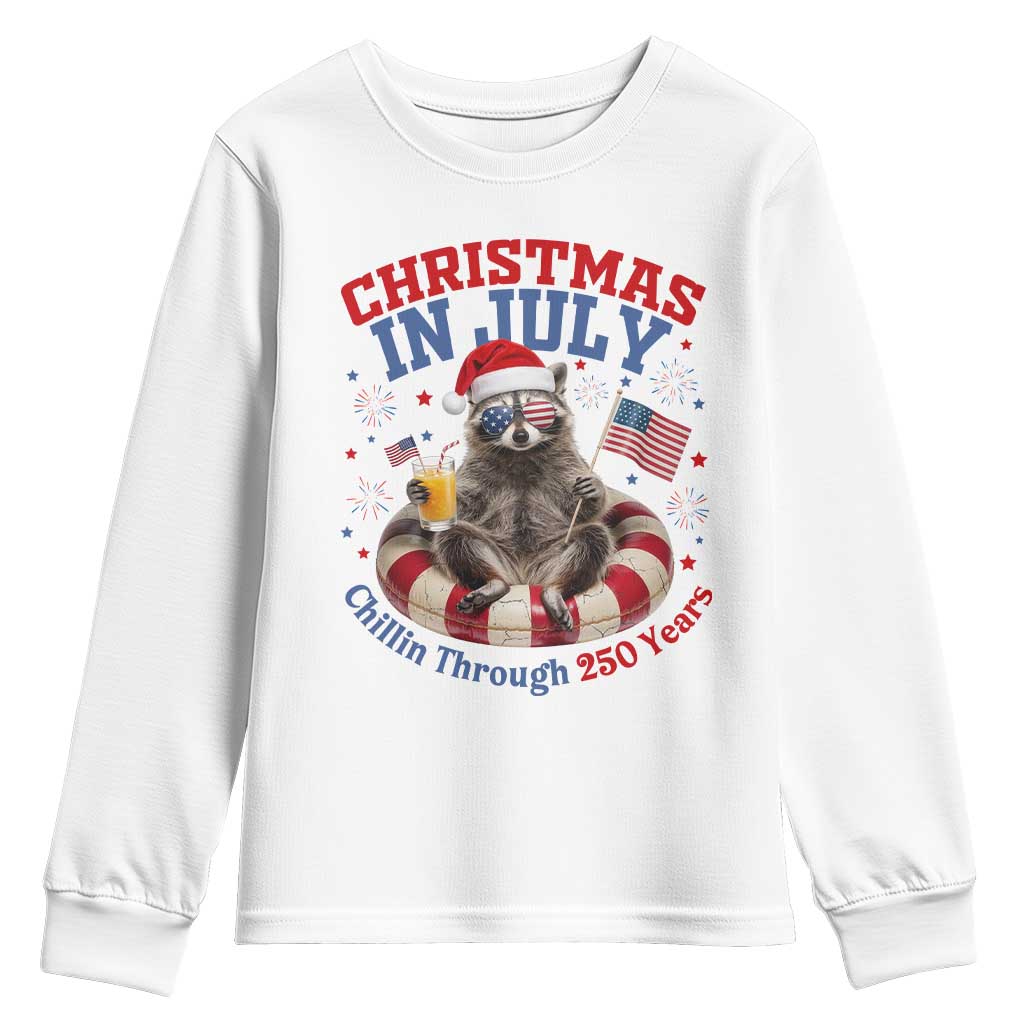 Raccoon 250th Anniversary Youth Sweatshirt Christmas in July