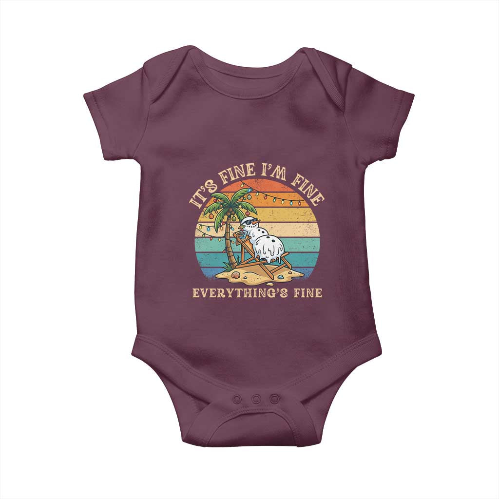 Snowman in july Baby Onesie Hawaian Beach Vacation Christmas in July