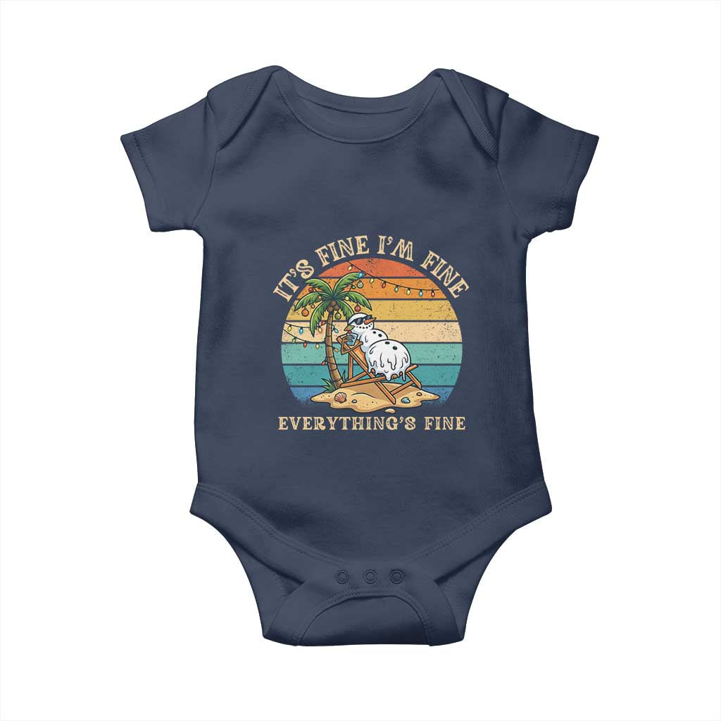 Snowman in july Baby Onesie Hawaian Beach Vacation Christmas in July
