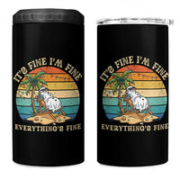 Snowman in july 4 in 1 Can Cooler Tumbler Hawaian Beach Vacation Christmas in July