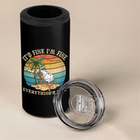Snowman in july 4 in 1 Can Cooler Tumbler Hawaian Beach Vacation Christmas in July