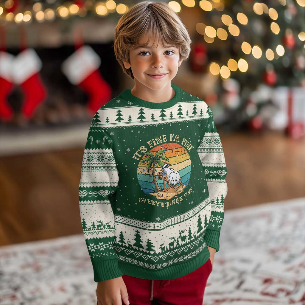 Snowman in july Ugly Christmas Sweater Hawaian Beach Vacation Christmas in July