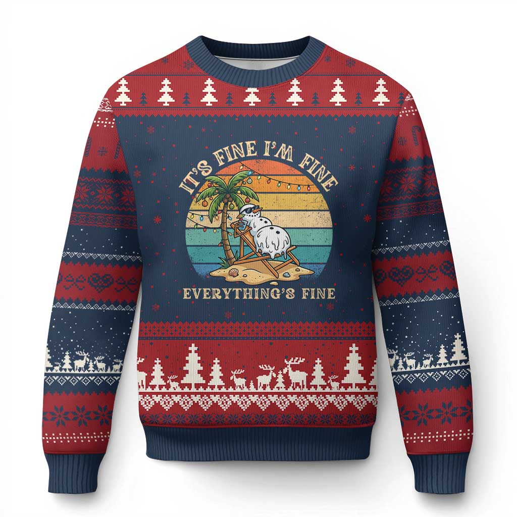 Snowman in july Ugly Christmas Sweater Hawaian Beach Vacation Christmas in July