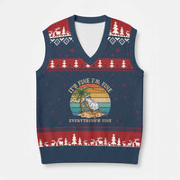 Snowman in july V-Neck Knit Sweater Vest Hawaian Beach Vacation Christmas in July