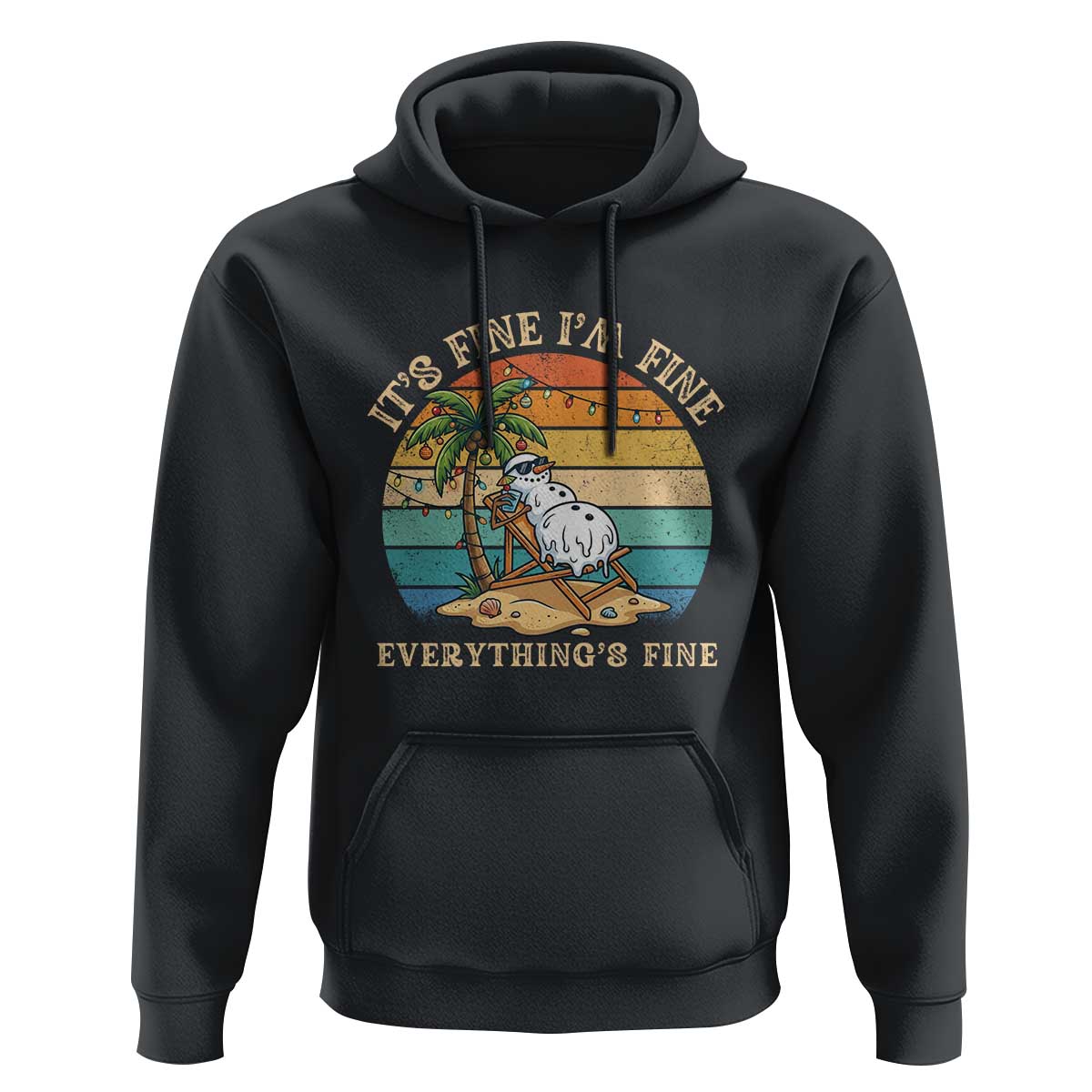 Snowman in july Hoodie Hawaian Beach Vacation Christmas in July