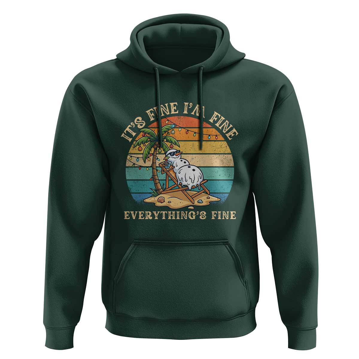 Snowman in july Hoodie Hawaian Beach Vacation Christmas in July