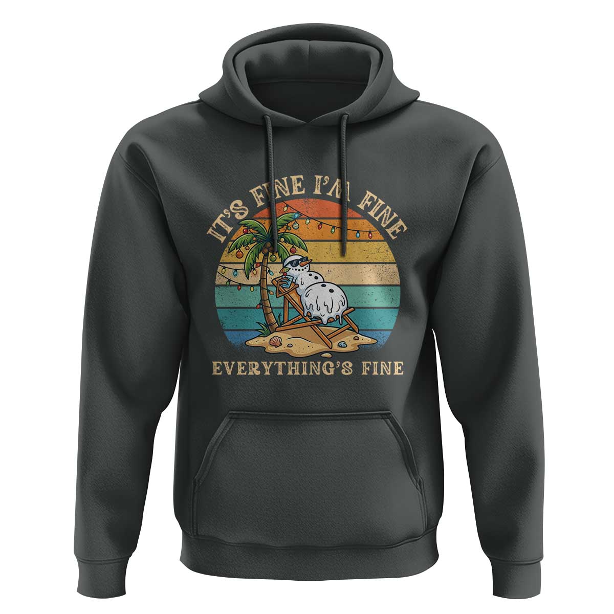 Snowman in july Hoodie Hawaian Beach Vacation Christmas in July