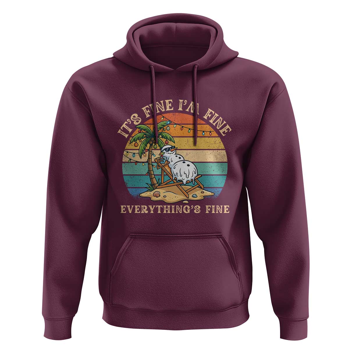 Snowman in july Hoodie Hawaian Beach Vacation Christmas in July