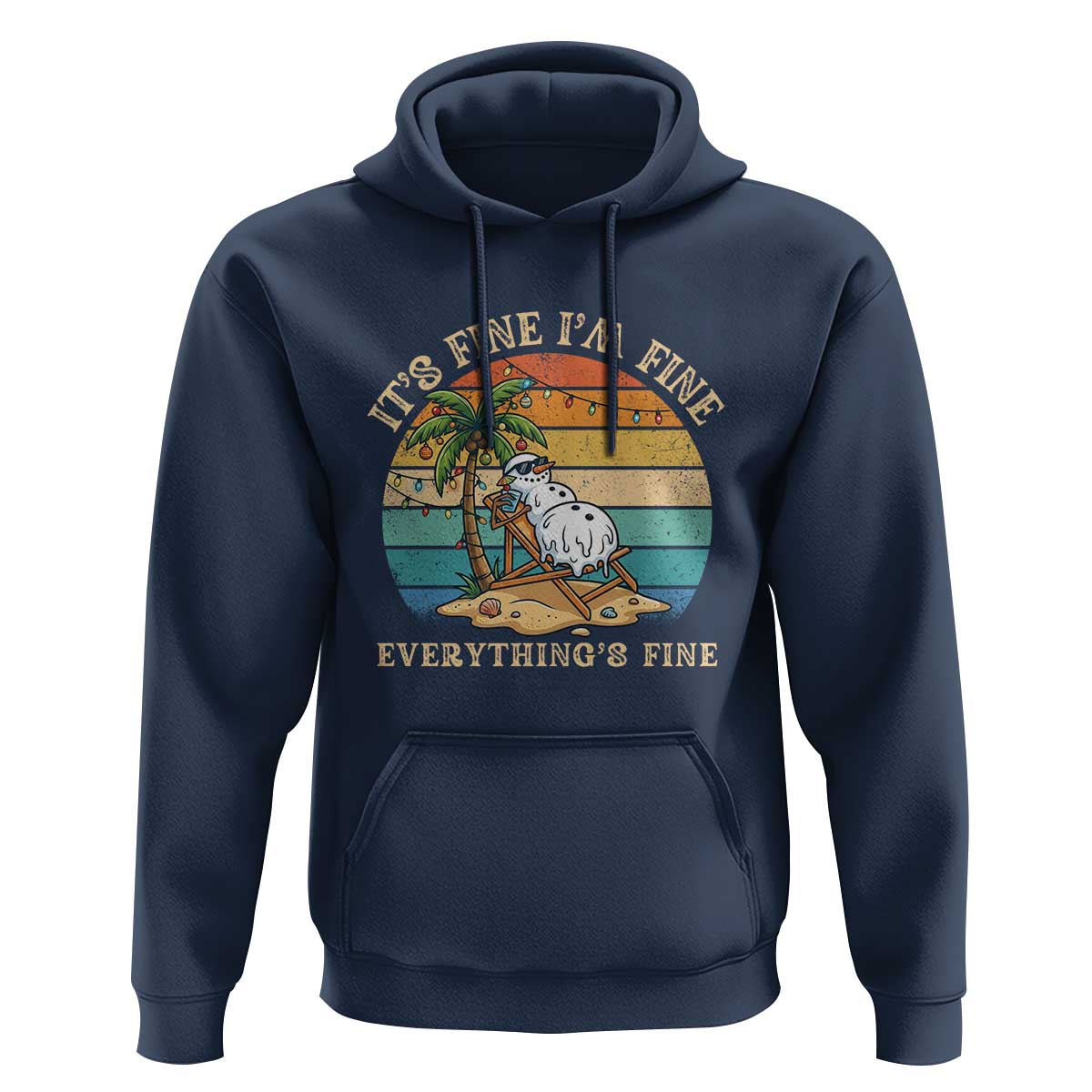Snowman in july Hoodie Hawaian Beach Vacation Christmas in July