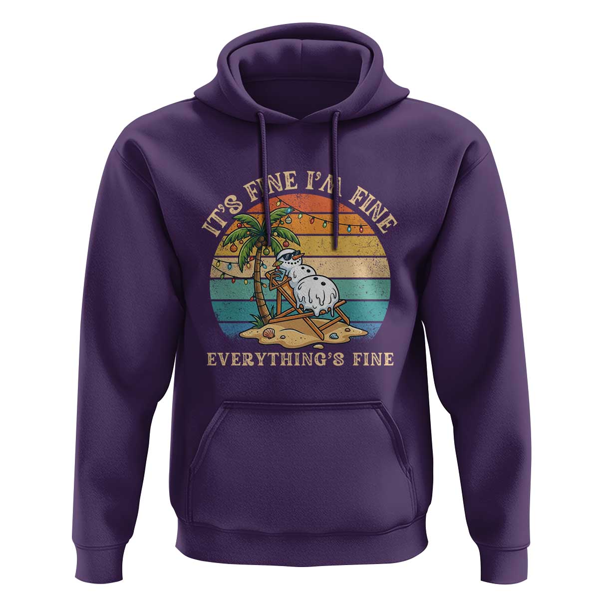 Snowman in july Hoodie Hawaian Beach Vacation Christmas in July