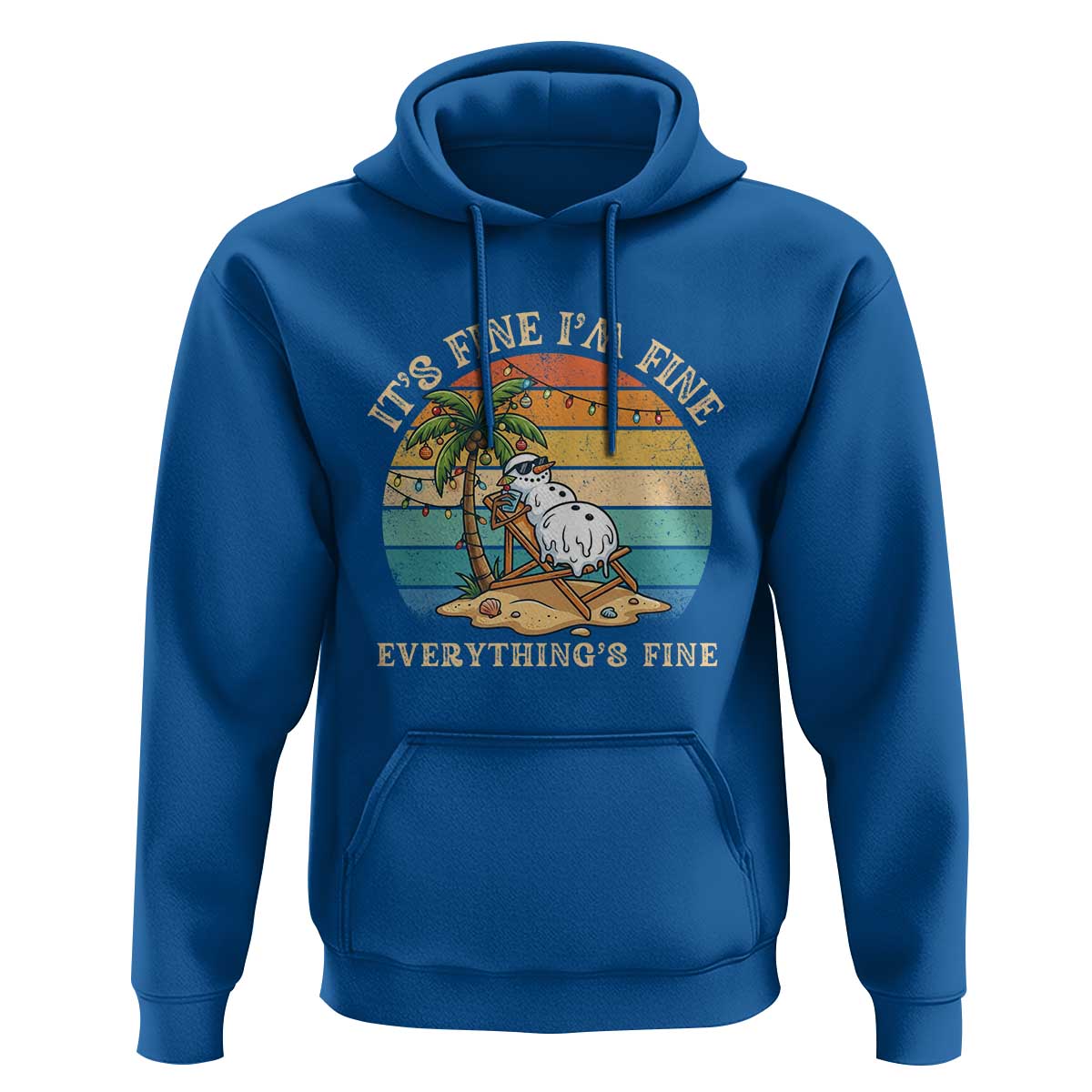 Snowman in july Hoodie Hawaian Beach Vacation Christmas in July