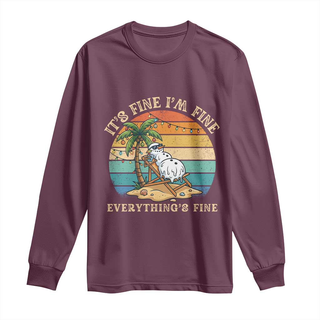 Snowman in july Long Sleeve Shirt Hawaian Beach Vacation Christmas in July