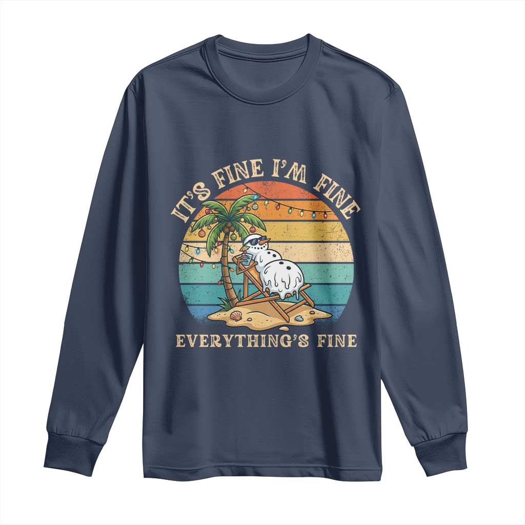 Snowman in july Long Sleeve Shirt Hawaian Beach Vacation Christmas in July