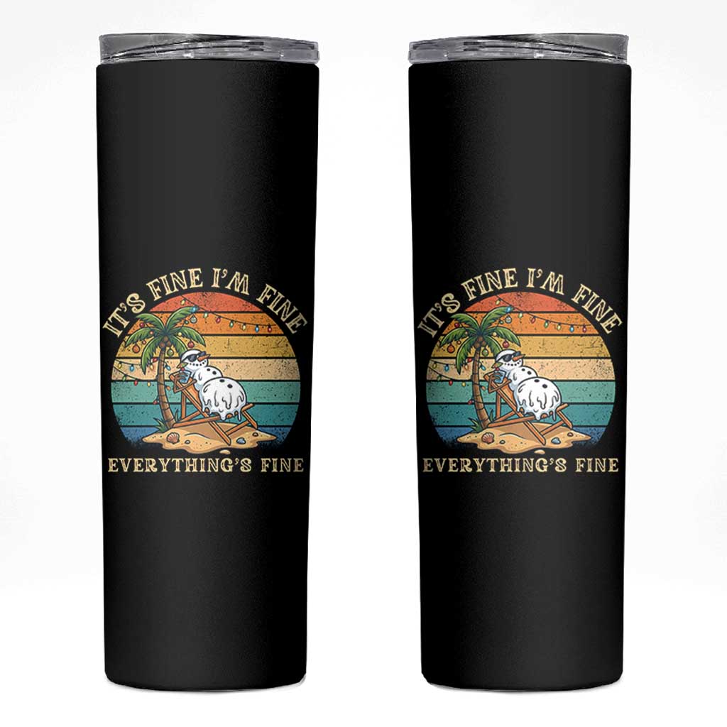 Snowman in july Skinny Tumbler Hawaian Beach Vacation Christmas in July