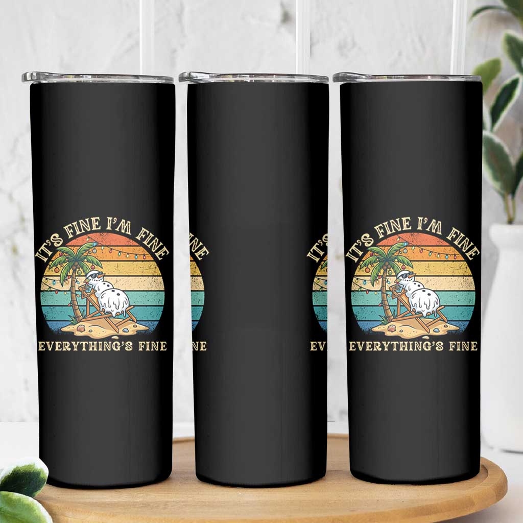 Snowman in july Skinny Tumbler Hawaian Beach Vacation Christmas in July