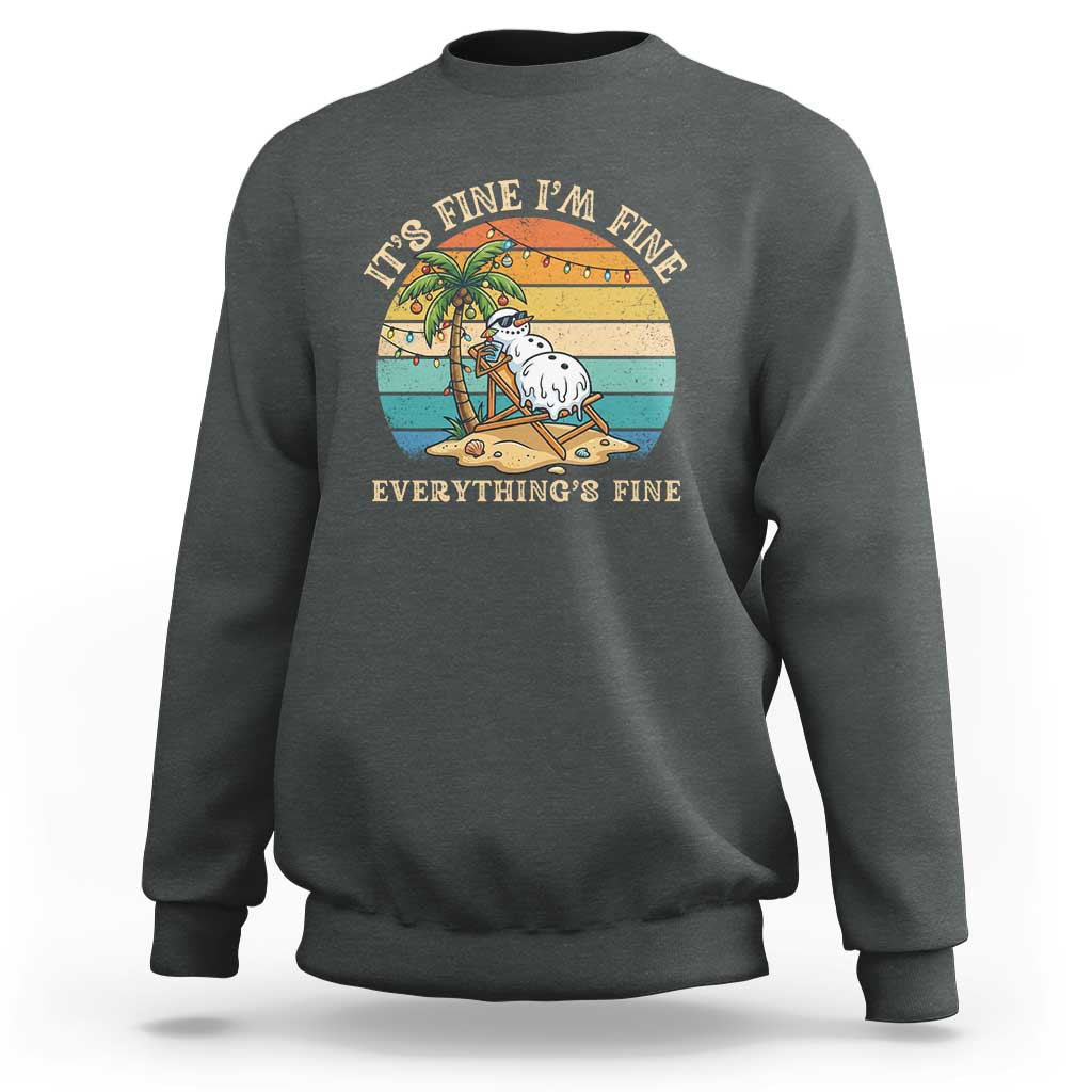 Snowman in july Sweatshirt Hawaian Beach Vacation Christmas in July