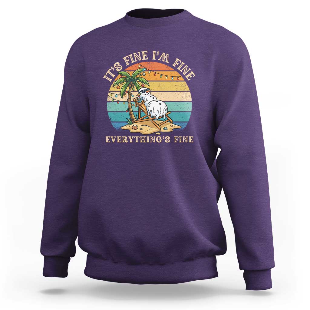 Snowman in july Sweatshirt Hawaian Beach Vacation Christmas in July