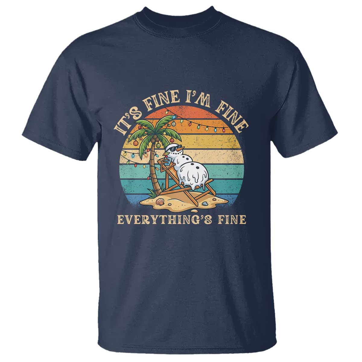 Snowman in july T Shirt Hawaian Beach Vacation Christmas in July