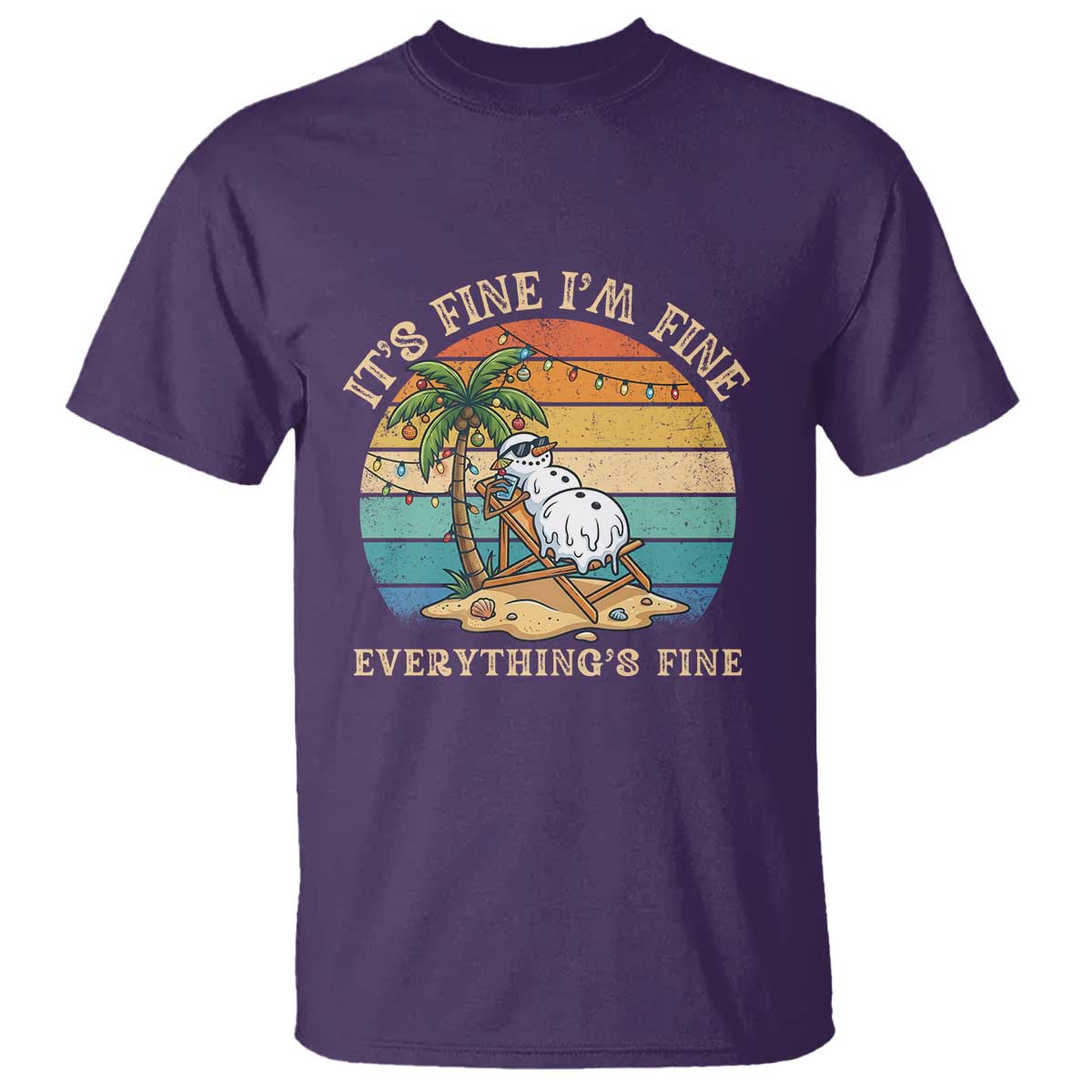Snowman in july T Shirt Hawaian Beach Vacation Christmas in July