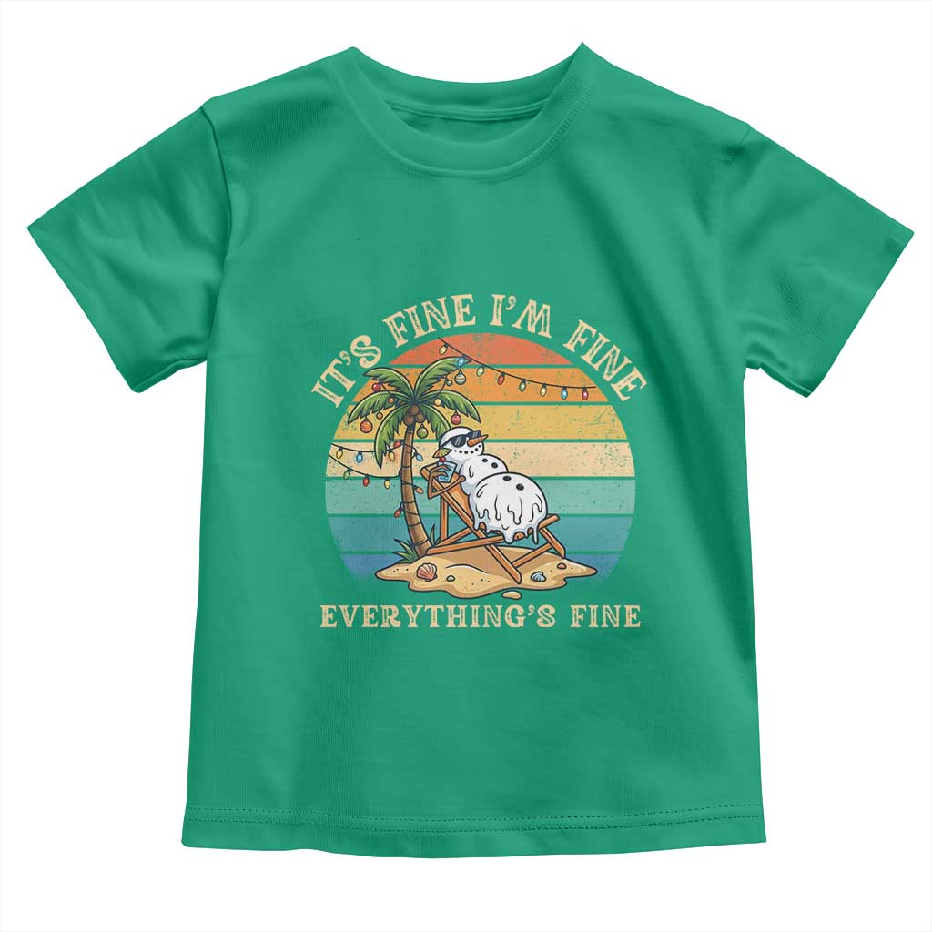 Snowman in july Toddler T Shirt Hawaian Beach Vacation Christmas in July