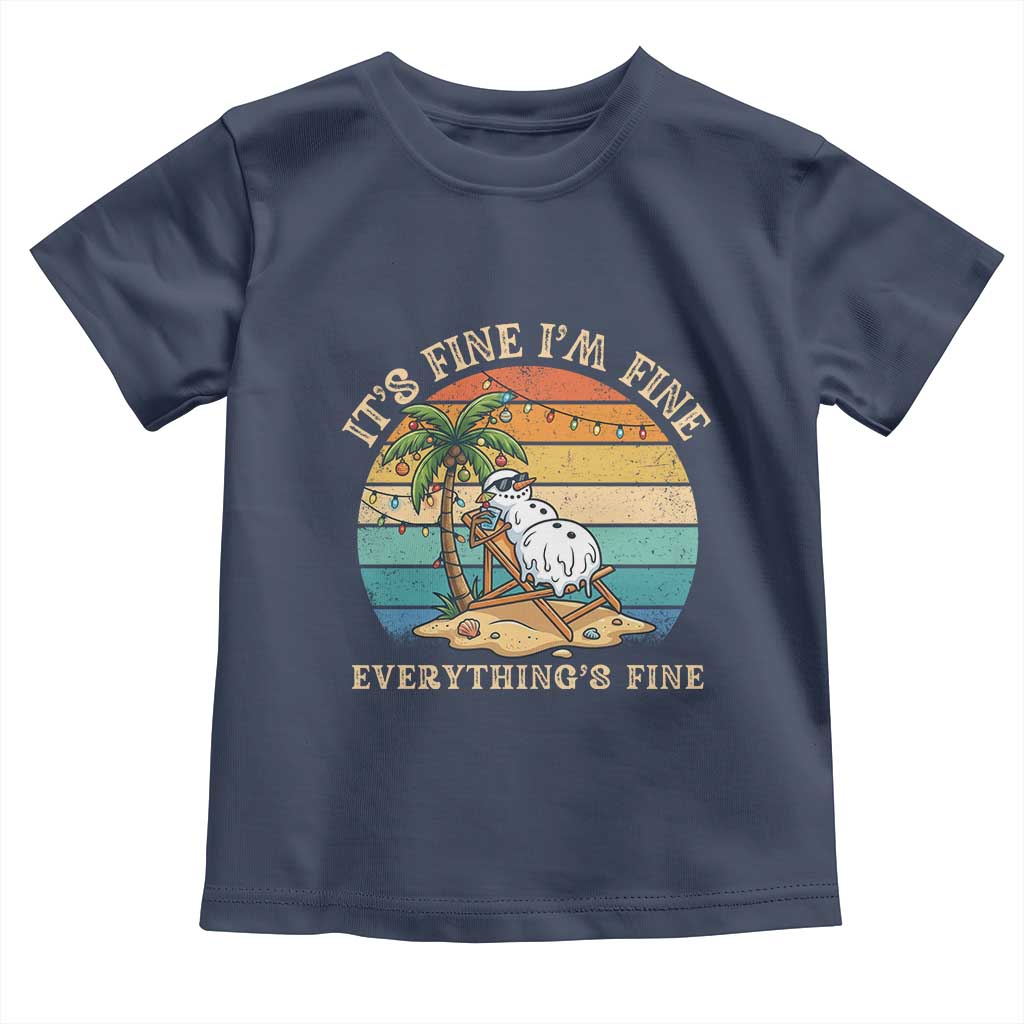 Snowman in july Toddler T Shirt Hawaian Beach Vacation Christmas in July