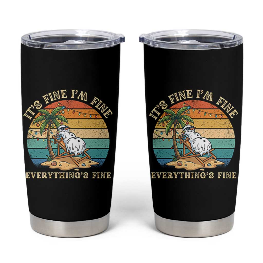Snowman in july Tumbler Cup Hawaian Beach Vacation Christmas in July