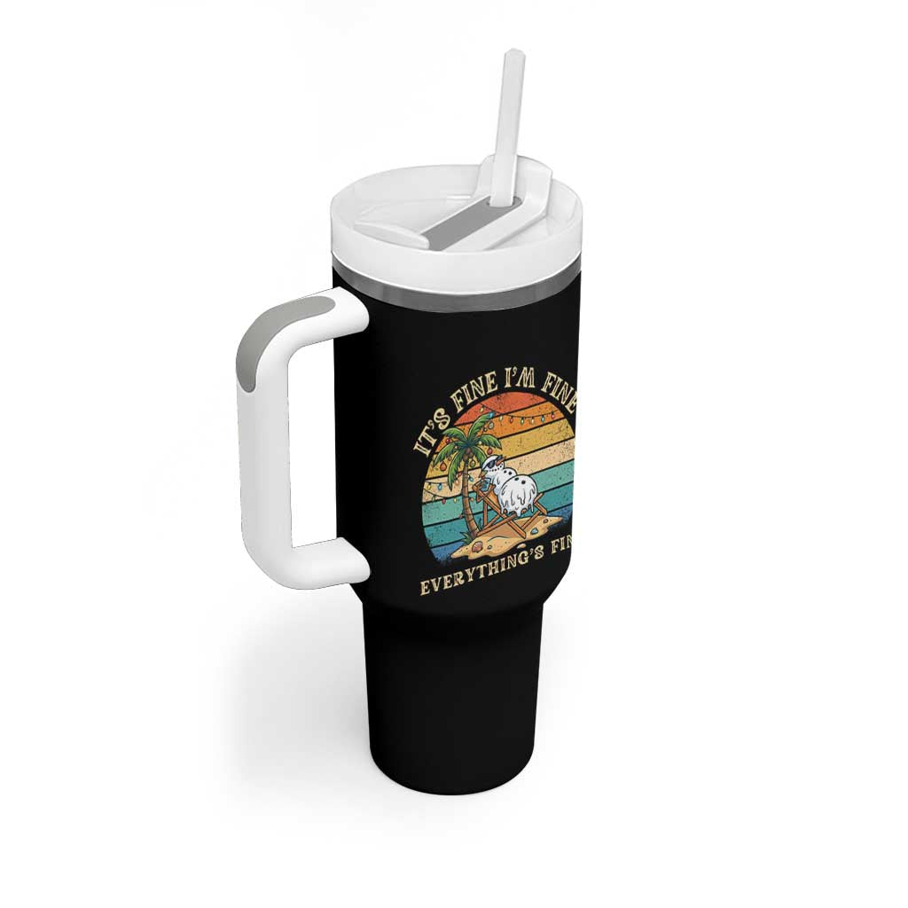 Snowman in july Tumbler With Handle Hawaian Beach Vacation Christmas in July