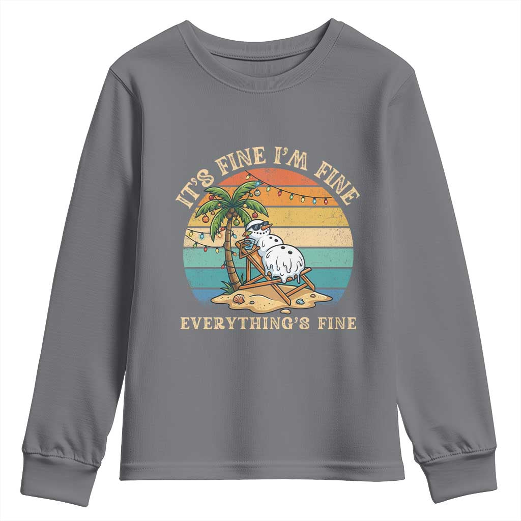 Snowman in july Youth Sweatshirt Hawaian Beach Vacation Christmas in July